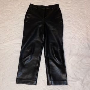 Aritzia Melina cropped black leather pants